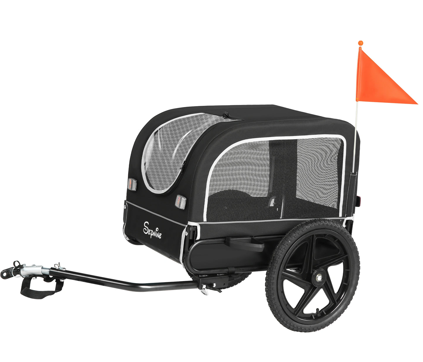 Bike Trailers 20303N | Pet Bike Trailer with Suspension & 23kg Capacity - Foldable Blue Dog Carrier for E-bikes