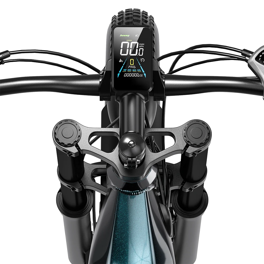 Close-up of the Yonglin meter display on the Shengmilo S700 PRO handlebar.
