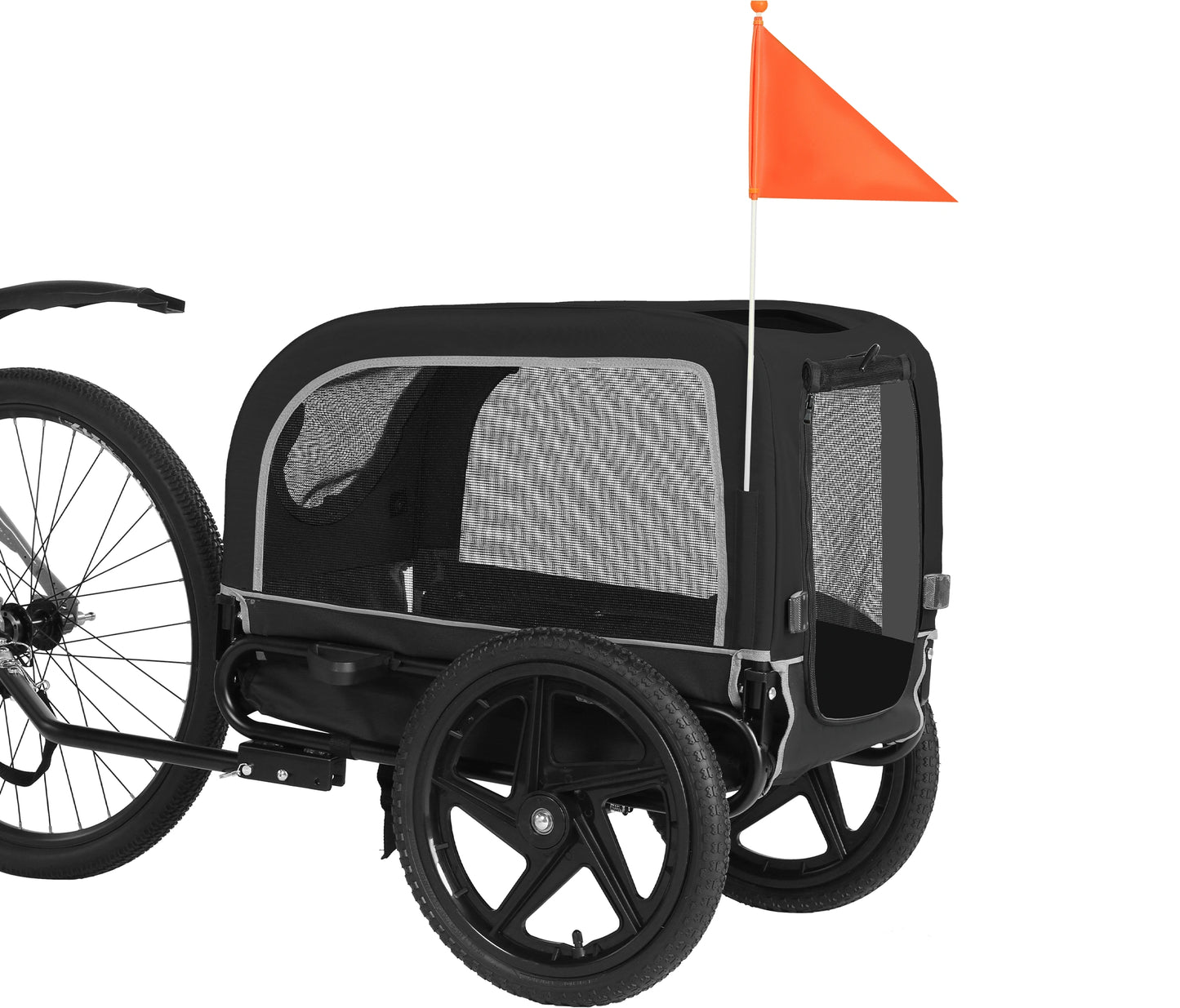 Bike Trailers 20303N | Pet Bike Trailer with Suspension & 23kg Capacity - Foldable Blue Dog Carrier for E-bikes