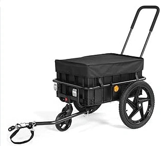 Bike Trailers 20316N 2-in-1 Bicycle Cargo Trailer & Hand Cart - Removable Heavy-Duty Box with Rain Cover