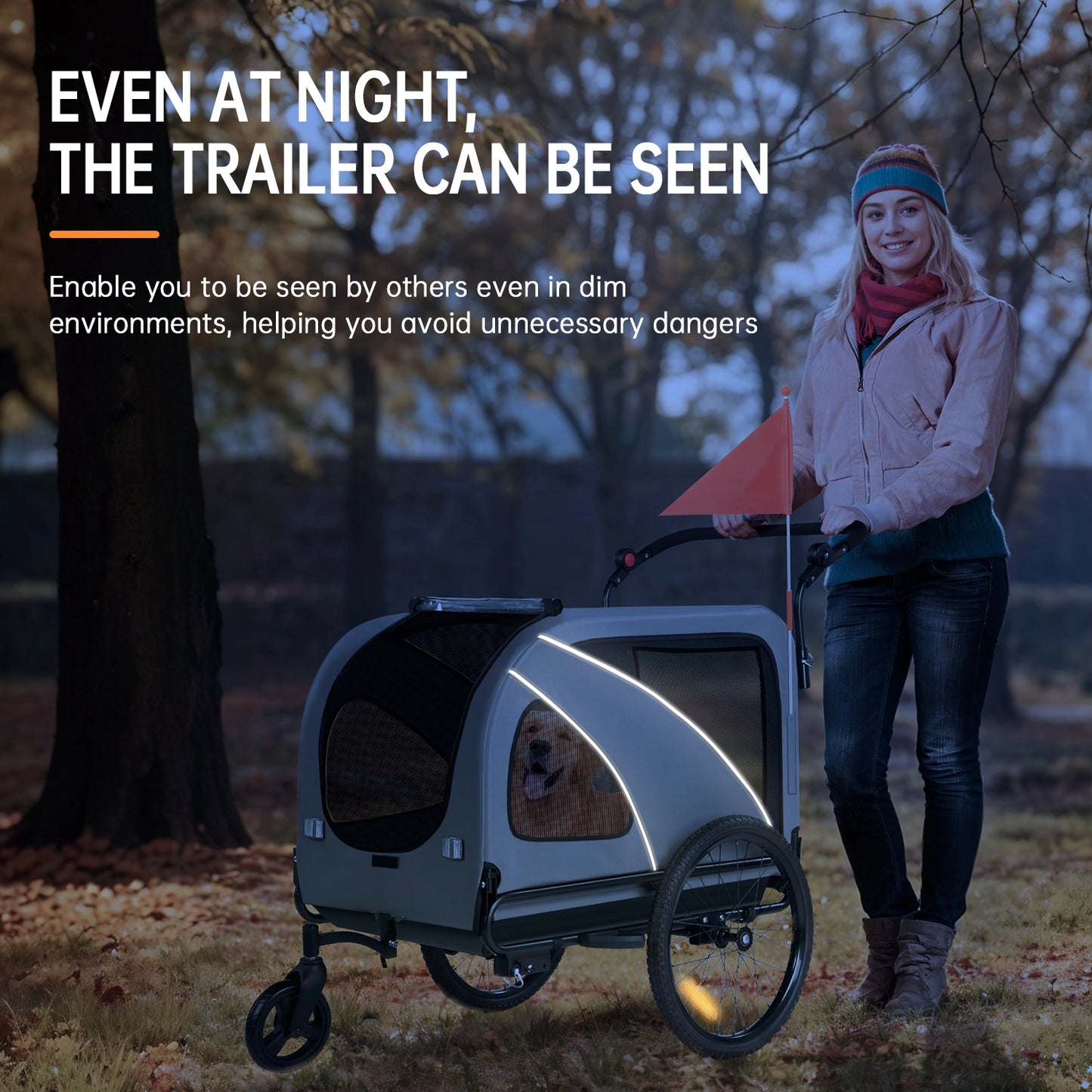 Bike Trailers 10202NS | 2-in-1 Pet Bike Trailer & Jogging Stroller - 50kg Capacity with Suspension & Adjustable Handlebar