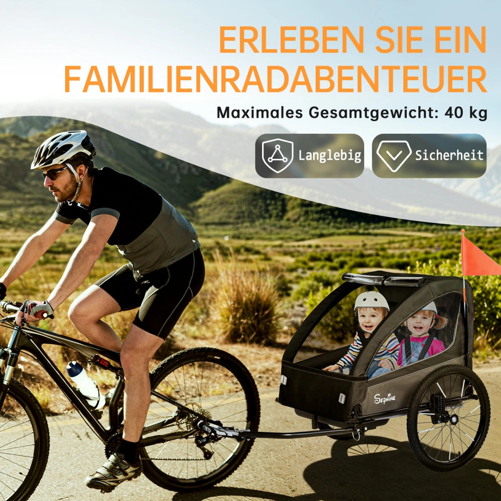 Bike Trailers BT920 | 2-in-1 Child Bike Trailer & Stroller with Suspension System - Fits 1-2 Kids