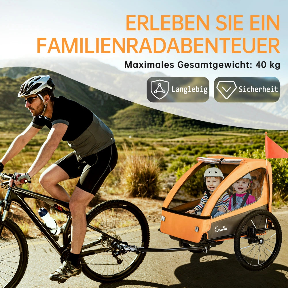 Bike Trailers BT920 | 2-in-1 Child Bike Trailer & Stroller with Suspension System - Fits 1-2 Kids