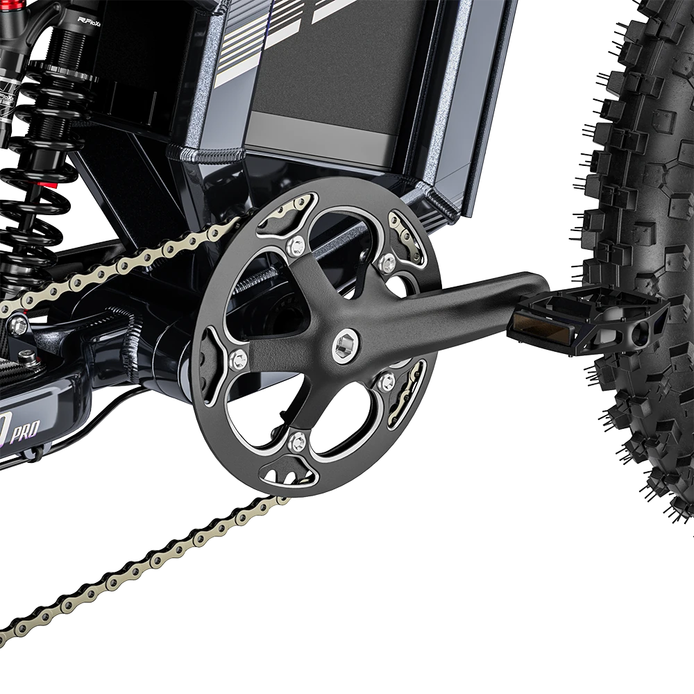 Crankset and chain on Shengmilo S900 Pro electric bike