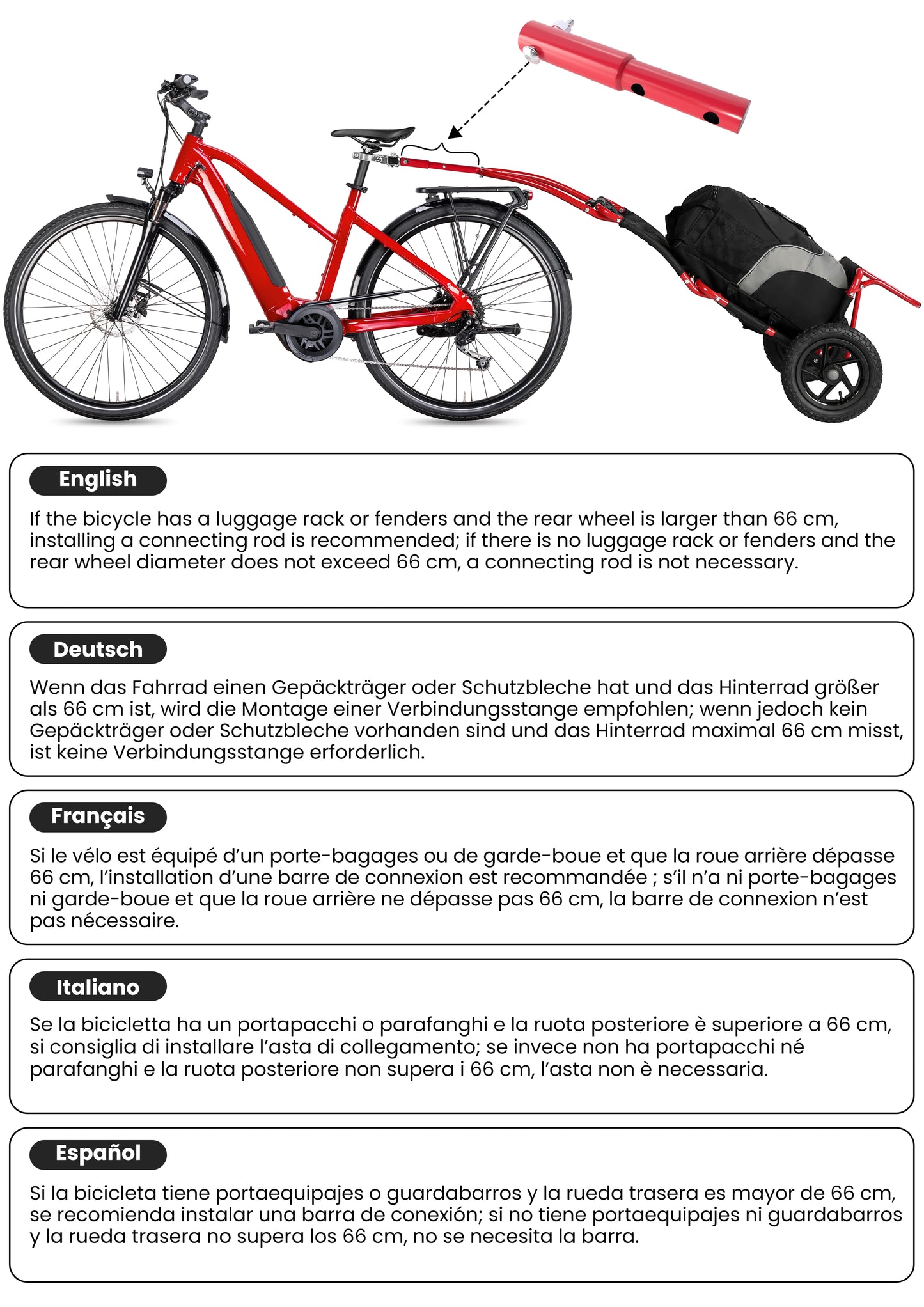 Bike Trailers 8009T | Bicycle Cargo Trailer with 20kg Capacity - Foldable & Portable Storage Cart for E-bikes