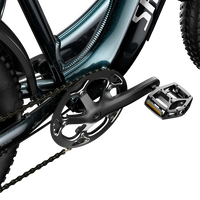 Close-up of the Shengmilo S700 PRO pedal, crank, chain and drivetrain.