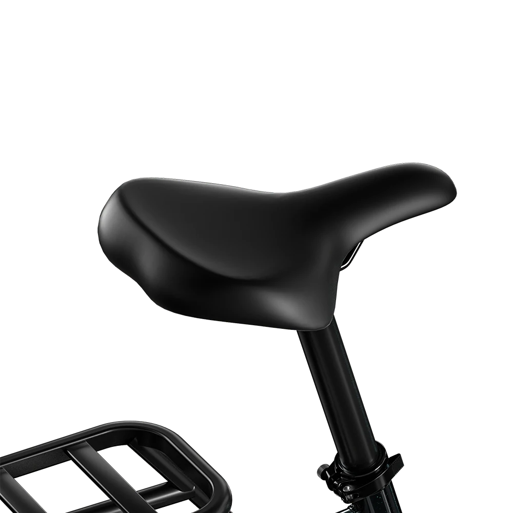 Close-up of the Shengmilo S700 PRO saddle and rear rack.