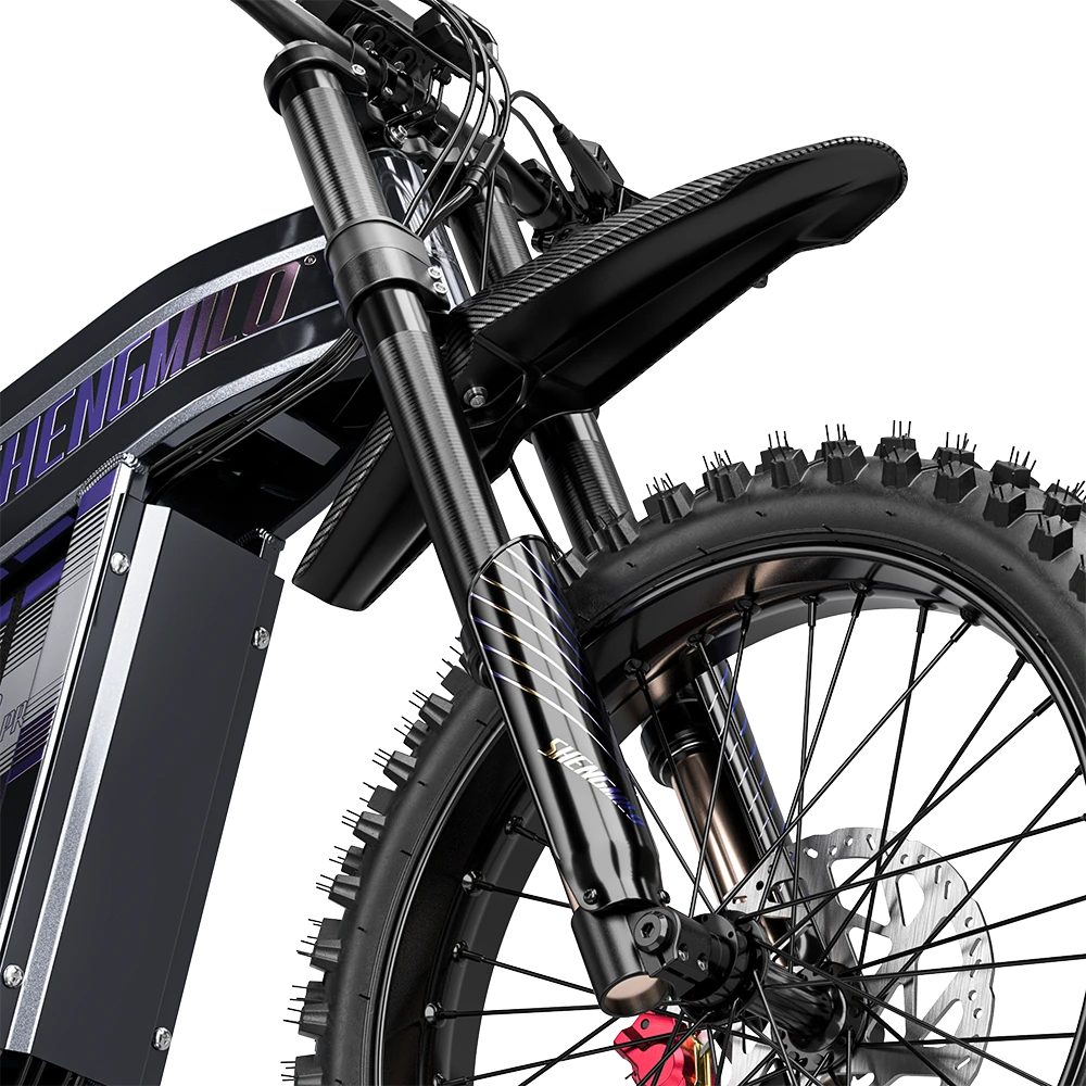 Front suspension fork, fender and tire on Shengmilo S900 Pro electric bike