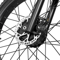 Close-up of the Shengmilo S600 PRO front disc brake rotor and caliper