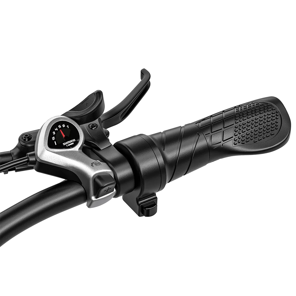 Close-up of the Shengmilo S600 PRO right handlebar grip and control switch