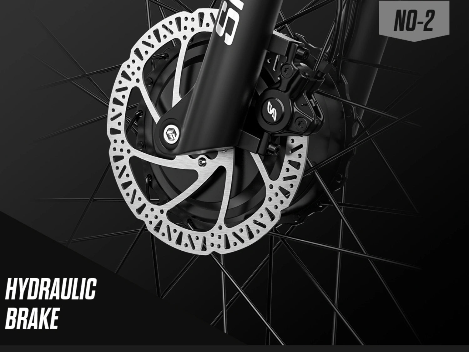 Shengmilo S700 professional hydraulic disc brake system for reliable stopping power, responsive high-performance brakes for safe e-bike riding in all conditions.
