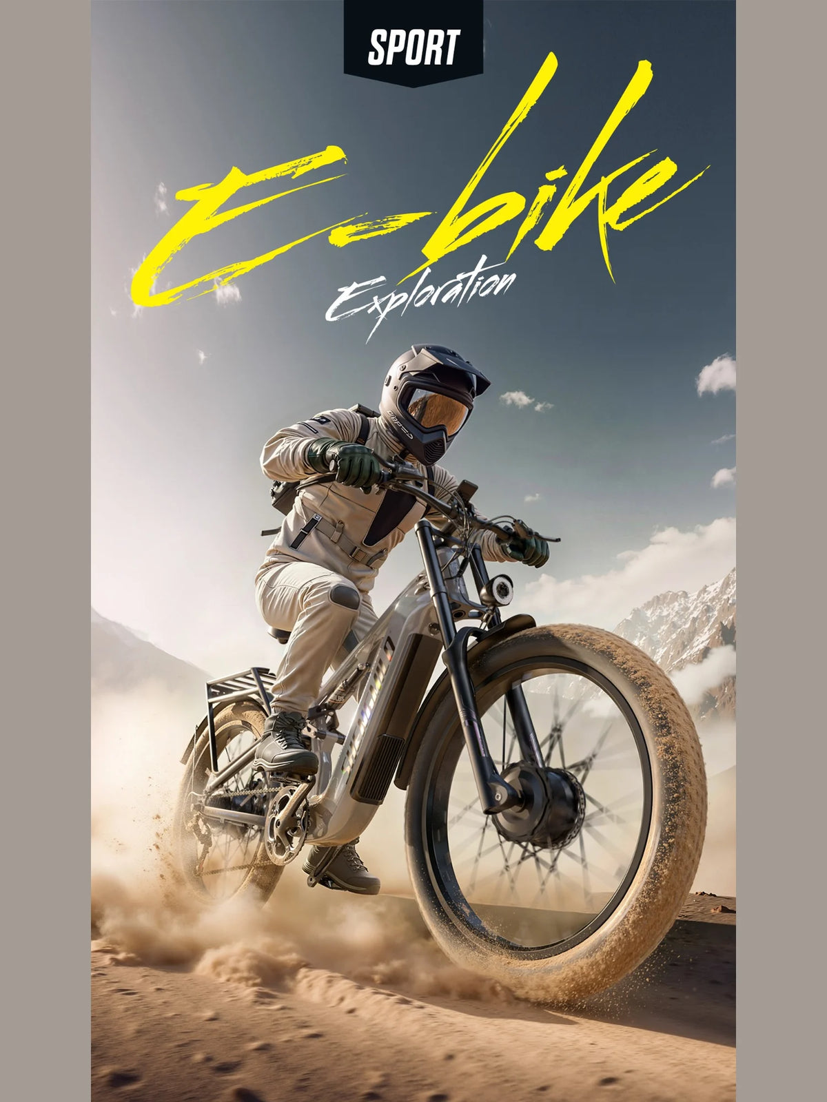 Shengmilo S600 PRO electric bike ridden on an off-road trail, illustrating an outdoor adventure ride.